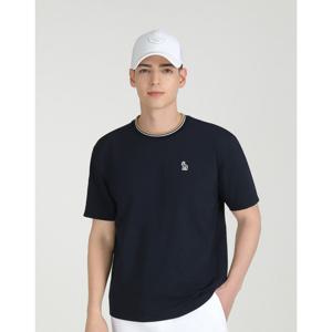 헤지스 골프 25SS ONLINE EXCLUSIVE 네이비 남성 그래픽 반팔 라운드 티셔츠 HUTS5B994N2