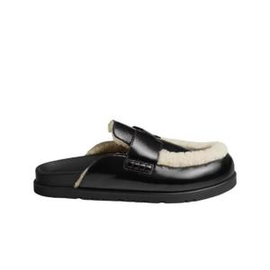 에르메스 고 뮬 글레이즈드 나파 셔링   누아 에크류 H251015Z02