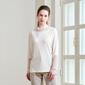 [마담엘레강스] 헤이린 메쉬 배색 블라우스 K252BL06