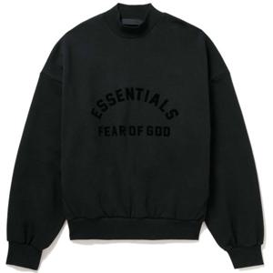 25 FW 피어오브갓 에센셜 아치 로고 모크넥 스웨트셔츠 맨투맨 제트블랙 192SP232040F