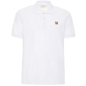 25 FW 메종 키츠네 FOX 하프 쓰리 버튼 플래킷 피케 폴로 화이트 FU00203KJ7007 WH