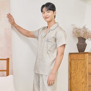 바풀 CA5N23016 남성잠옷 순면 파자마 여름 반팔 잠옷 상하