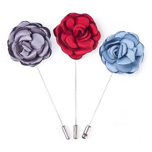 동백꽃임 부토니에_그레이 레드 블루