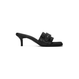 준지 샌들 블랙 벨크로 힐 샌들 231343F125003