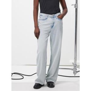 25 FW 랙앤본 Logan 로건 미드라이즈 스톤 워싱 와이드 데님 진 블루 WDD23H2935D8IC