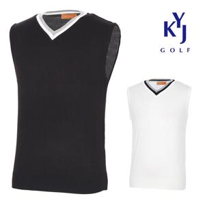 여름 니트 베스트 슬림 스판 브이넥 남성 골프 조끼 DPMMVE71