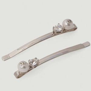 25 FW 미우미우 2 세트 로고 크리스탈 엠벨리쉬 헤어 슬라이드 핀 5JF129 2F6Y F01L8