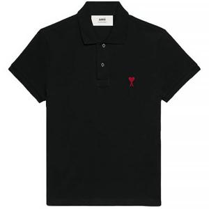 25SS 아미 스몰 하트 코튼 폴로 반팔티 BFUPL001 760 001 블랙