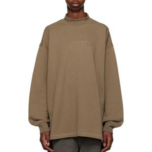 25 FW 피어오브갓 에센셜 모크넥 코튼 플리스 릴렉스핏 스웨트셔츠 우드 192SU222074F