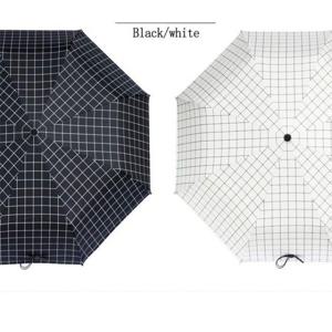 흑백 칸칸 체크 우산겸 양산