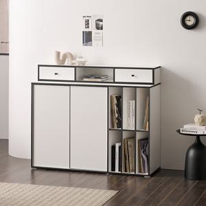 보루네오 마르체 바움 1200 와이드 LP보관 수납장 간이서랍장 세트 BOW553C (착불)