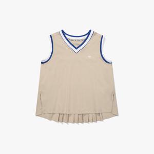 [디아도라] 테니스 플리츠 슬리브리스 우먼 BEIGE