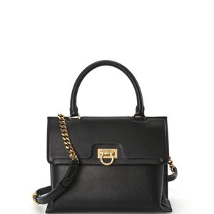 페레가모 트리폴리오 탑 핸드 백 26 블랙 210892 744075