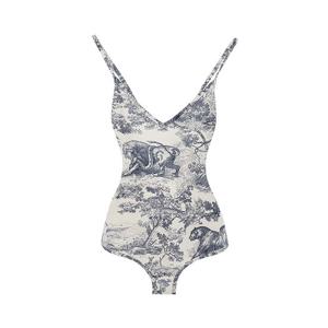 [엘러브] 새상품 디올 트왈드주이 리비에라 원피스 스윔수트 L 화이트/블루 5ET0814