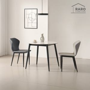 라로퍼니처 앤디 900 유광 원형 포세린 통 세라믹 식탁 세트 (식탁+의자2)