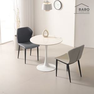 라로퍼니처 앤디 800 유광 원형 포세린 세라믹 식탁 세트 (식탁+의자2)