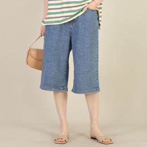 애비뉴투지 엄마옷 중청 허리밴드 봄 여름 7부 버뮤다 와이드 청바지 P05552
