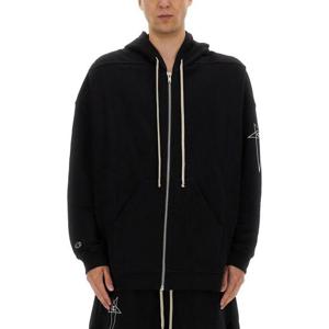 릭오웬스 X 챔피온 남성 블랙 점보 짚업 후드 CM01E1663_CHFE09