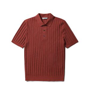 [올젠]트위드 카라 골지 반팔 니트 ET1502 PF2