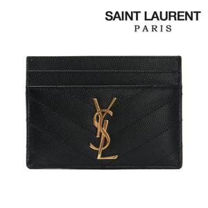 생로랑 카드지갑 카산드라 마틀라세 블랙 금장 423291-BOW01-1000