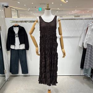 [밸리걸] 링클 슬리브리스 롱 원피스 216542