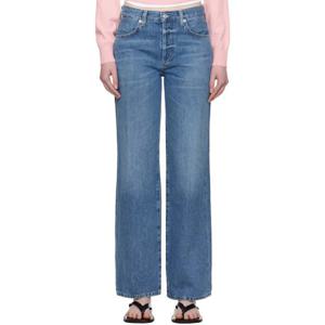 25 FW 시티즌 오브 휴머니티 여성 블루 안니나 하이라이즈 와이드 핏 33인치 데님 진 252030F069001