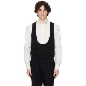 25 FW 발렌티노 남성 블랙 울 그랭 드 푸드르 슬림 핏 베스트 251476M185002