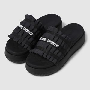 르꼬끄 공용 슬리퍼 러플 슬라이드 QQ222LSD41_BLK