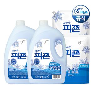 피죤 섬유유연제 블루비앙카 3.1L 용기 x 2개+2.3L 리필 x 2개