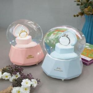 다이아반지 LED 워터볼 오르골 2color (대)