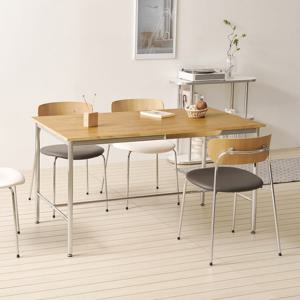 프리힐 LPM 천연 원목 테이블 4인 식탁 카페 업소용 사각 1400x750 고무나무