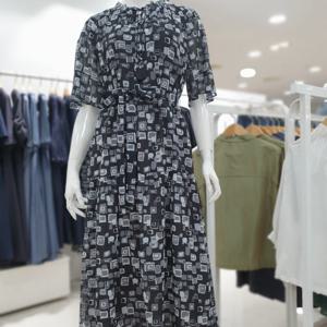 [엠씨]나염 쉬폰 원피스(C420165/블랙)_DG