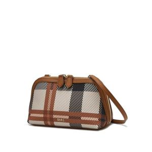 [닥스핸드백] 브라운 쥬빌리체크 패턴 포인트 미니크로스백 DCWA5F226W2