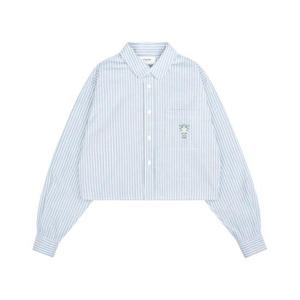 셀린느 RC04R0844 FZC7 히커리 스트라이프 코튼 크롭 셔츠