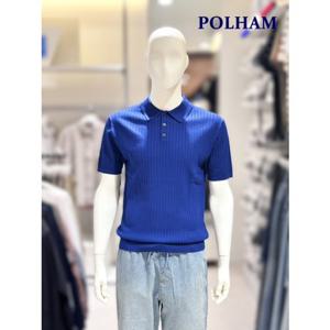 [폴햄] 남성 립조직 카라넥 반팔 니트 PHF4ET1110 -US