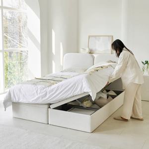 아씨방가구 라핀스 부부트윈 패브릭 빅수납 호텔식 리프트업 킹침대 K(본넬)