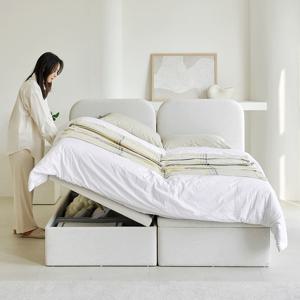 아씨방가구 라핀스 부부트윈 패브릭 빅수납 호텔식 리프트업 킹침대 K