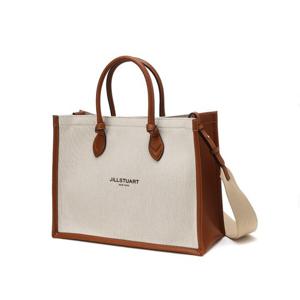 [질스튜어트] 아이보리 가죽배색 캔버스 토트백 M JABA5F330I2