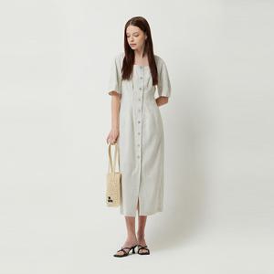 [시슬리] 디저트 스트라이프 스퀘어넥 원피스_SAOP37531BE