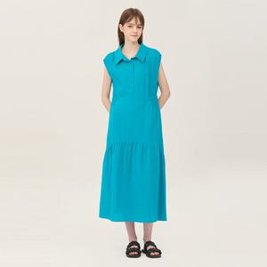 [베네통] 사각 라인 셔링 숄더 원피스_BAOP72531TQ