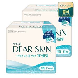 디어스킨 에어쿨링 여름 생리대 대형 14P x 2팩