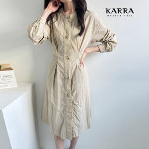 [카라]KARRA 바스락핀턱버튼원피스_KB3SOP059Q
