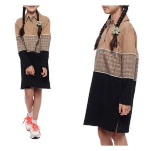 [버버리]22FW 롱 슬리브 체크 원피스 (8051777_ARCHIVE_BEIGE_22