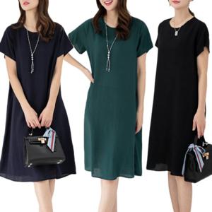 [제니유]여성 여름 쿨 냉감 인견 블라우스 빅사이즈 원피스