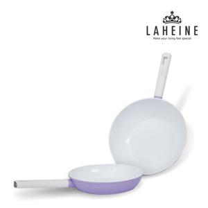 [라헨느] 더 퀀 포토프 퍼플 IH 세라믹코팅 프라이팬 2종 세트 (24팬+28웍 궁중팬)