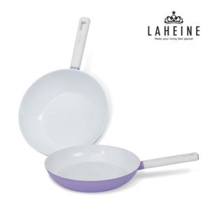 [라헨느] 더 퀀 포토프 퍼플 IH 세라믹코팅 프라이팬 2종 세트 (28팬+28웍 궁중팬)