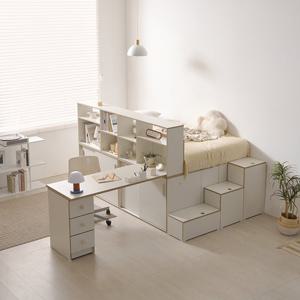 소소숲 체르민 올인원 파티션 슬라이딩 수납침대 SS 1500 책상세트 (A형)