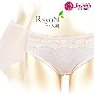 [비너스 자스민] 인견 보타닉 자수 삼각 누디 헴팬티 jpta029h