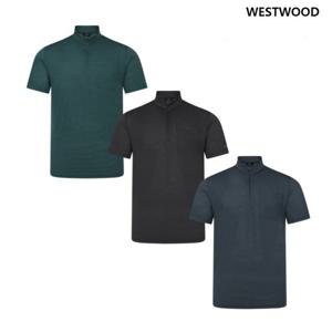 [웨스트우드] 남성 베이직 반팔 집업티셔츠_WP2MTTS319