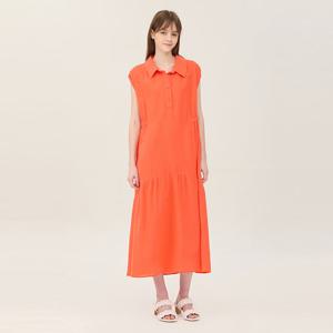 [베네통] 사각 라인 셔링 숄더 원피스_BAOP72531OR